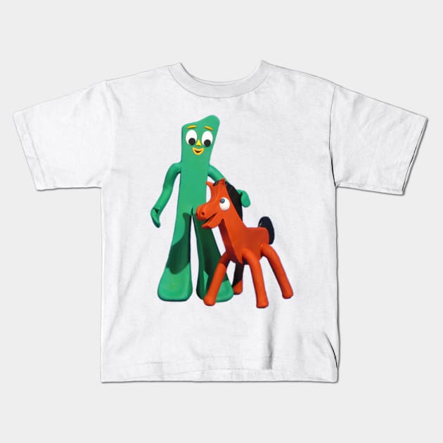 Clay horse cartoon Kids T-Shirt by tziggles